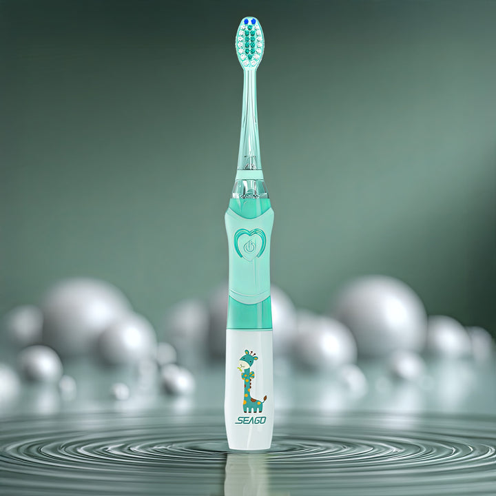 Spazzolino sonico per bambini SEAGO, colore verde, 1xAA 1,5V (non incluso), 3 Testine di ricambio , SG-977 Verde