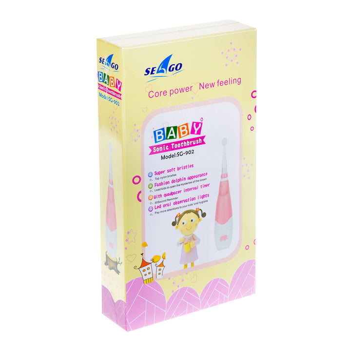 Spazzolino sonico per bambini SEAGO, rosa, 1xAA 1,5V (non incluso), 4 testine di ricambio , SG-902 Rosa
