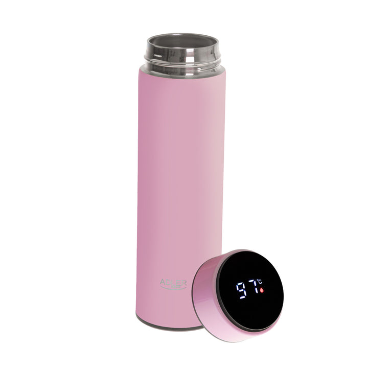 Thermos Adler, display touchscreen LED, capacità 473 ml, colore rosa, AD 4506