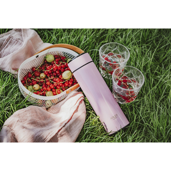 Thermos Adler, display touchscreen LED, capacità 473 ml, colore rosa, AD 4506