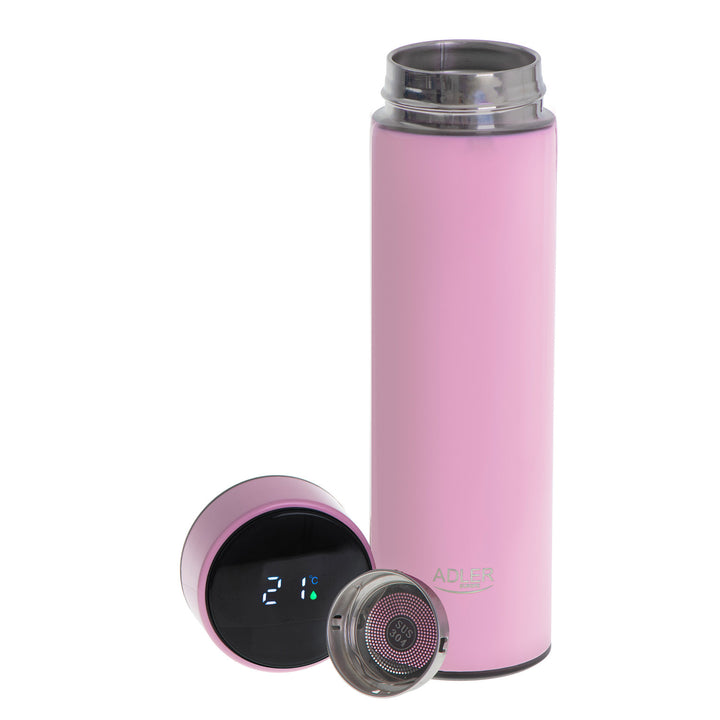 Thermos Adler, display touchscreen LED, capacità 473 ml, colore rosa, AD 4506
