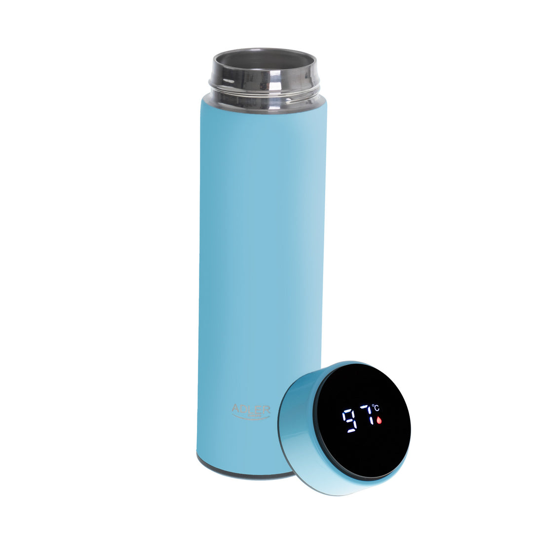 Thermos Adler, display touchscreen LED, capacità 473 ml, colore blu, AD 4506