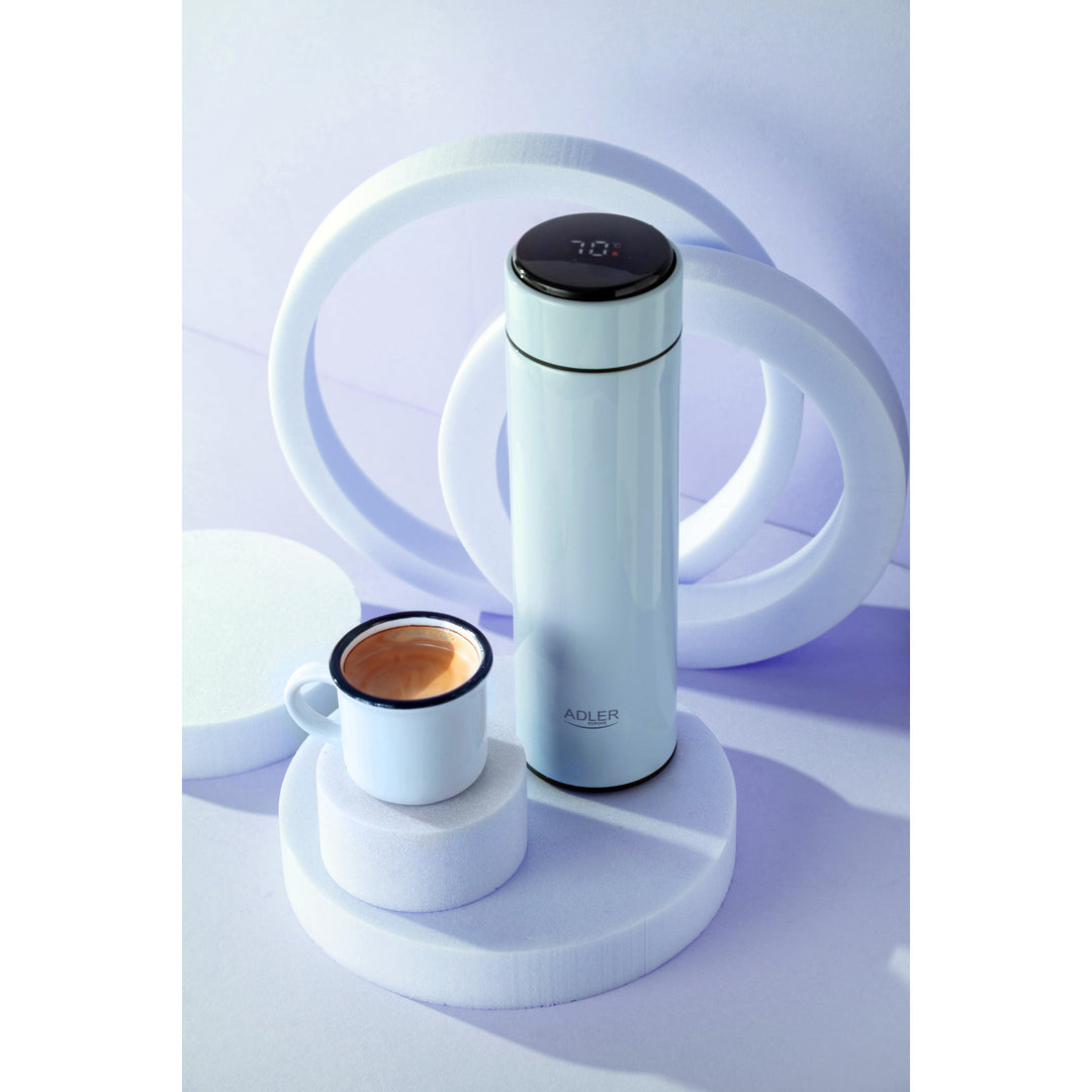 Thermos Adler, display touchscreen LED, capacità 473 ml, colore blu, AD 4506