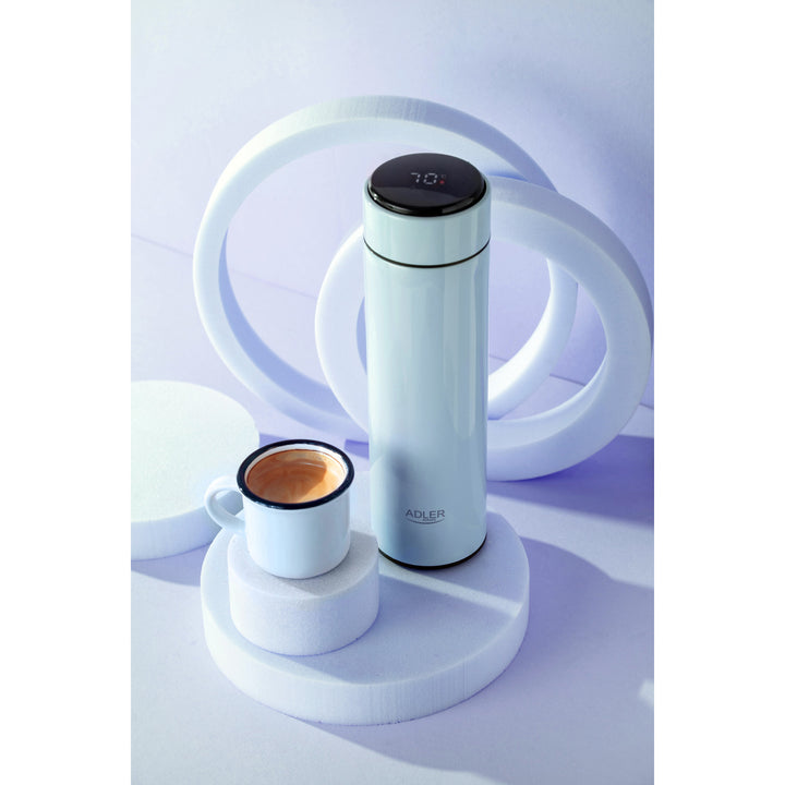 Thermos Adler, display touchscreen LED, capacità 473 ml, colore blu, AD 4506
