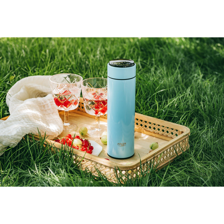 Thermos Adler, display touchscreen LED, capacità 473 ml, colore blu, AD 4506