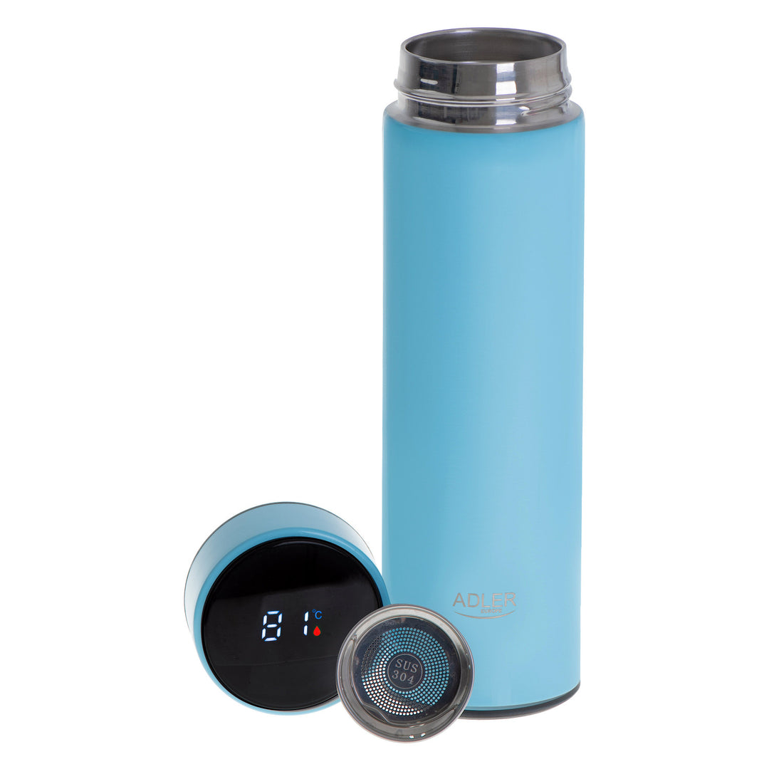 Thermos Adler, display touchscreen LED, capacità 473 ml, colore blu, AD 4506