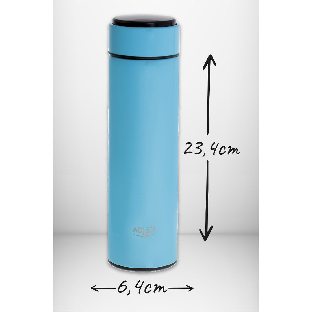 Thermos Adler, display touchscreen LED, capacità 473 ml, colore blu, AD 4506