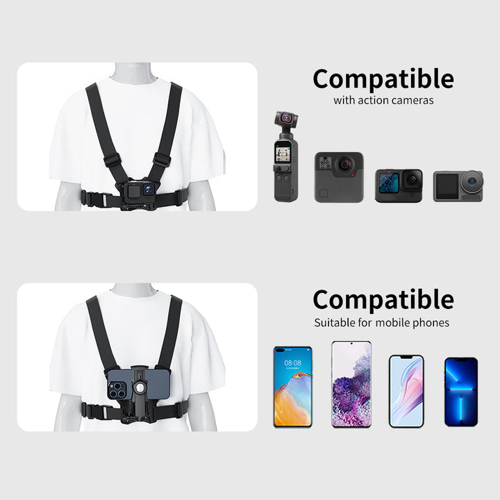 Imbracatura per telefono Maclean Sports, universale, per telefono, fotocamera, compatibile con GoPro e altre fotocamere, supporto girevole, MC-294