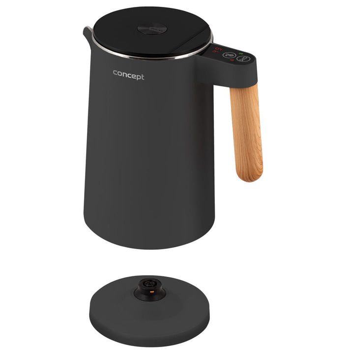 Bollitore elettrico da 1,5L con controllo della temperatura Concept RK3302 antracite con spina britannica