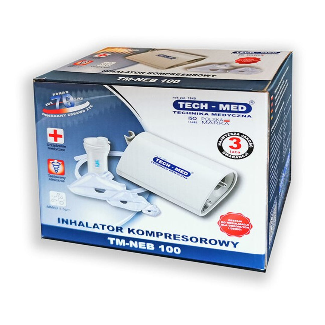 TECH-MED Inalatore a compressore, 3 maschere, TM-NEB 100