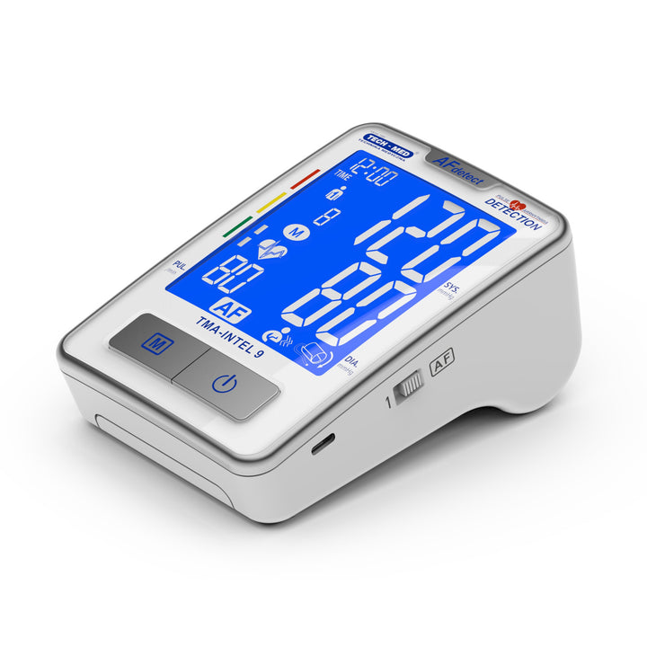 Misuratore di pressione Tech-Med, rilevamento della fibrillazione atriale, display LCD, TMA-INTEL 9