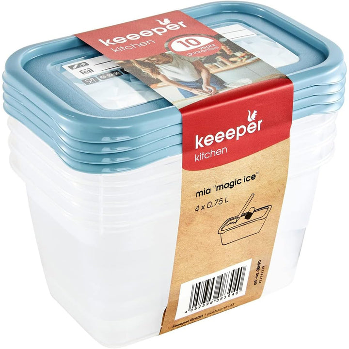 Set di 4 contenitori per alimenti Mia Magic Ice da 750 ml Keeeper