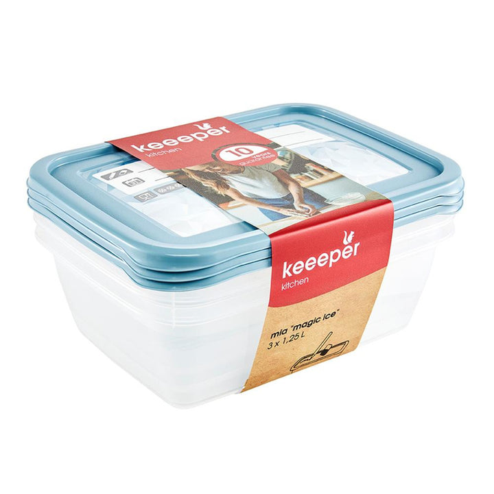 Set di 3 contenitori per alimenti Mia Magic Ice da 1250 ml Keeeper