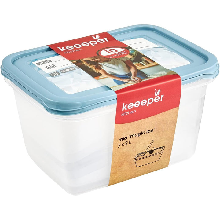 Set di 2 contenitori per alimenti Mia Magic Ice da 2000 ml Keeeper