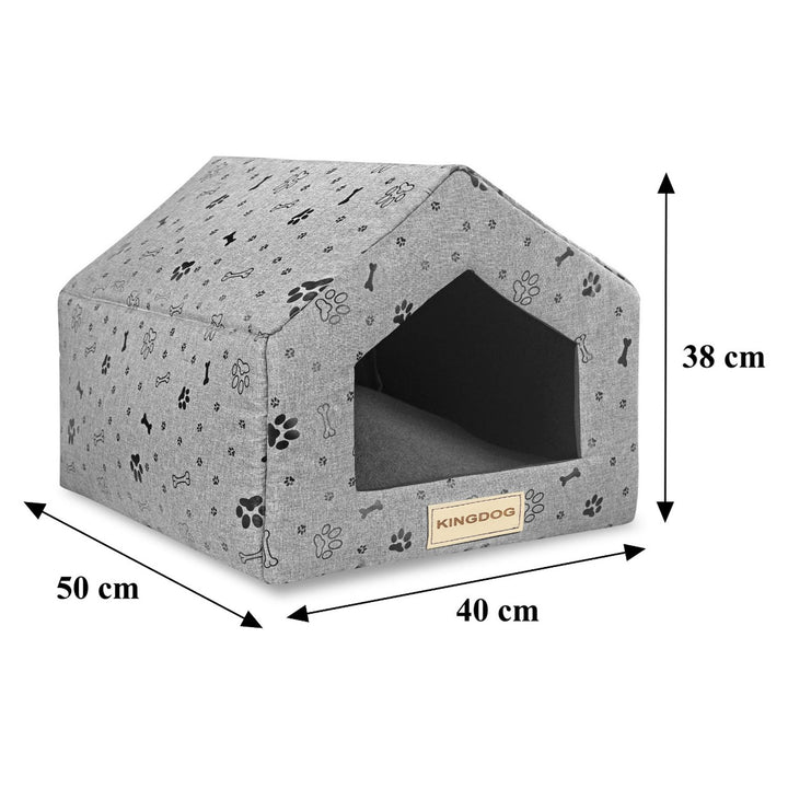 Tana in spugna grigio osso nero 50x40cm h38cm Kingdog