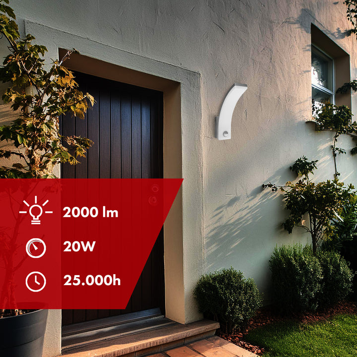 Maclean Lampada a LED con sensore movimento e crepuscolare IP65 grigio, MCE512 GR