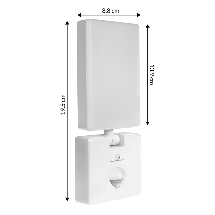 Maclean MCE516 W Lampada LED con sensore di movimento crepuscolare, colore bianco 10W IP65 800lm 4000K