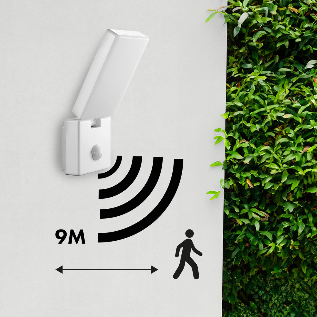 Maclean MCE516 W Lampada LED con sensore di movimento crepuscolare, colore bianco 10W IP65 800lm 4000K