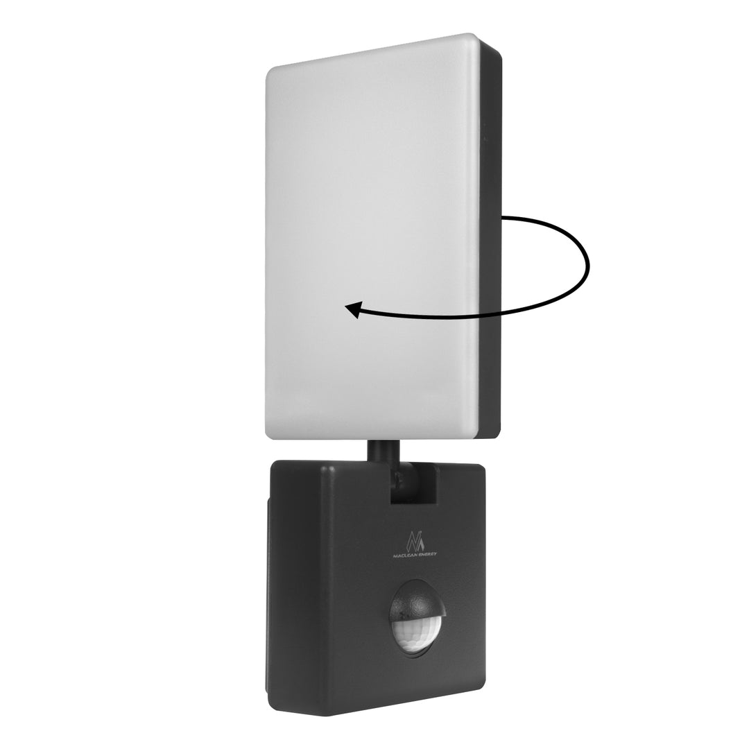 Maclean Lampada a LED con sensore movimento e crepuscolare 10W IP65 800lm 4000K, nero, MCE516 N