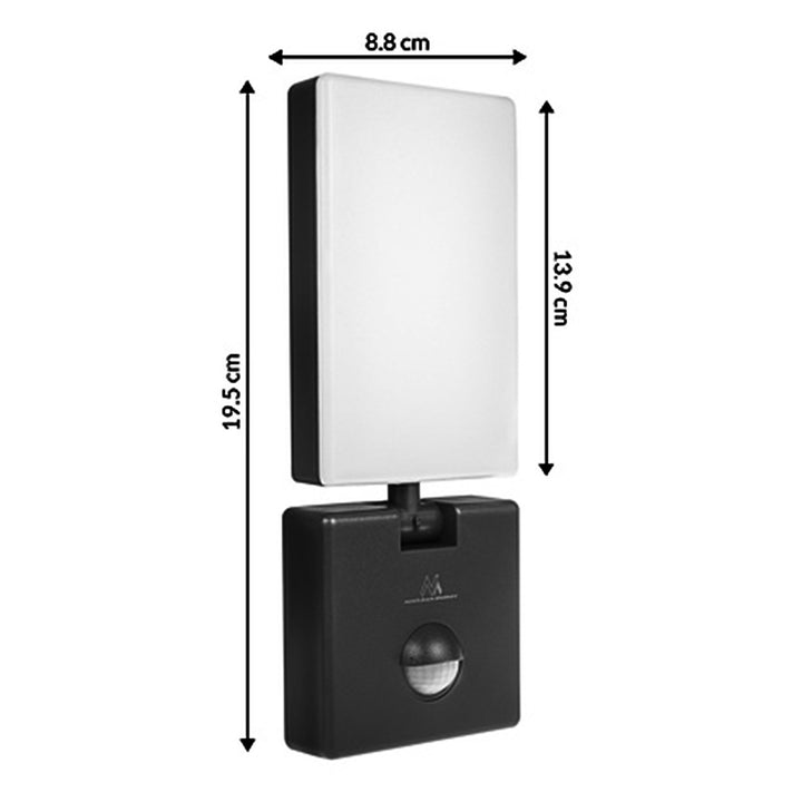 Maclean Lampada a LED con sensore movimento e crepuscolare 10W IP65 800lm 4000K, nero, MCE516 N