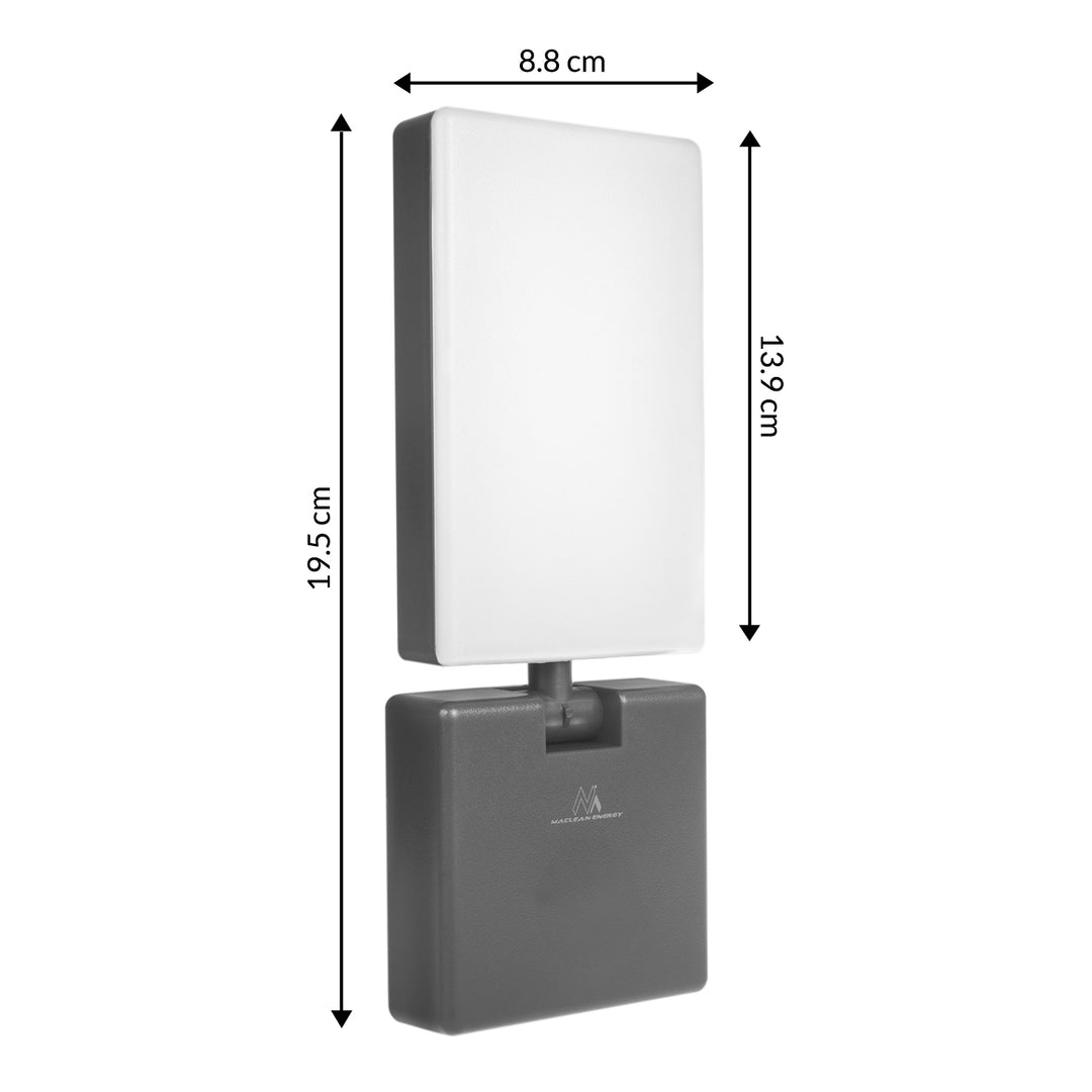 Maclean Lampada LED grigio 10W 700lm IP65 bianco neutro 4000K