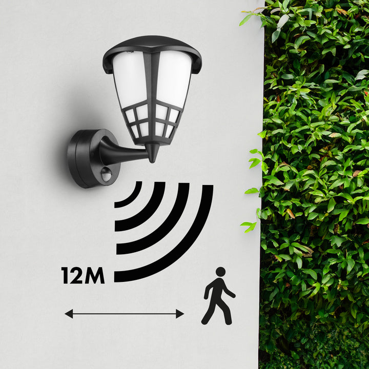 Maclean MCE518 B  Lampada da parete con sensore1xE27 nero IP65 max 60W