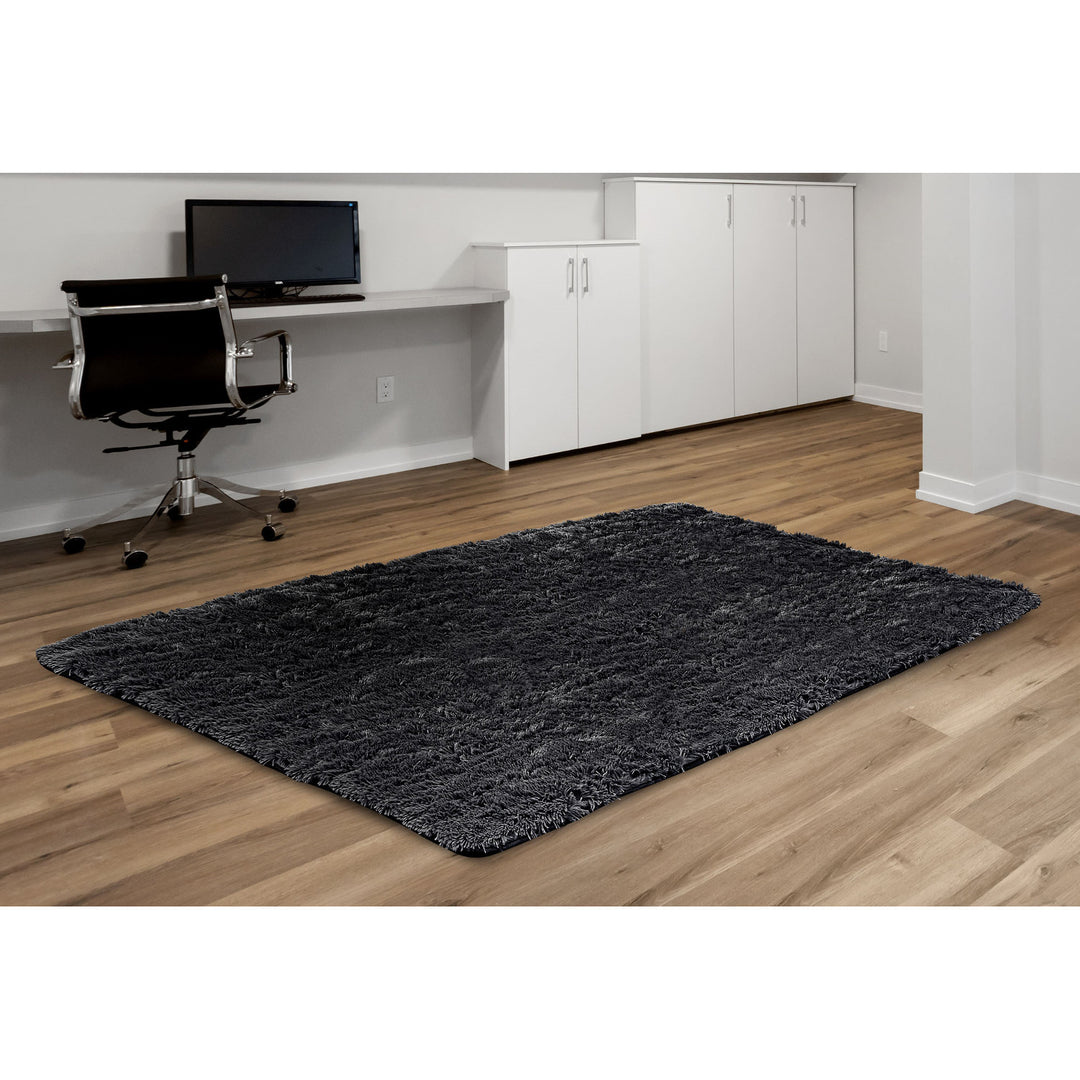 Tappeto Shaggy a pelo corto, antiscivolo, 160 x 220 cm, nero, DYWSHA120/160CZA