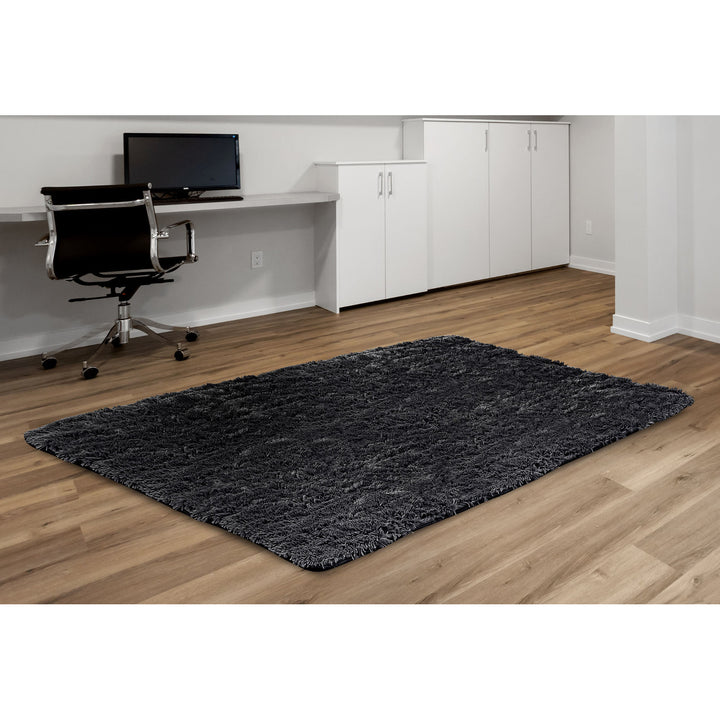 Tappeto Shaggy a pelo corto, antiscivolo, 160 x 220 cm, nero, DYWSHA120/160CZA