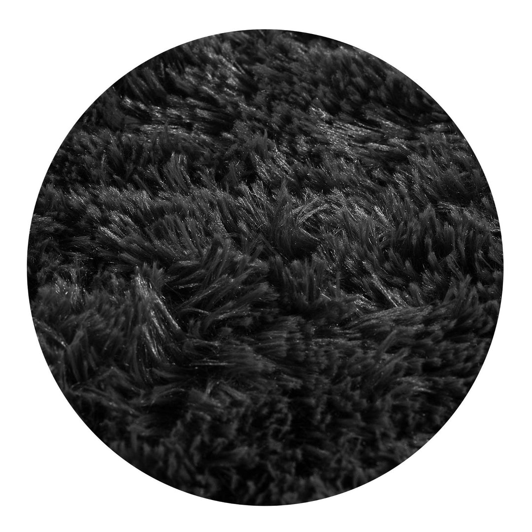 Tappeto Shaggy a pelo corto, antiscivolo, 160 x 220 cm, nero, DYWSHA120/160CZA