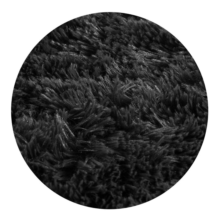 Tappeto Shaggy a pelo corto, antiscivolo, 160 x 220 cm, nero, DYWSHA120/160CZA