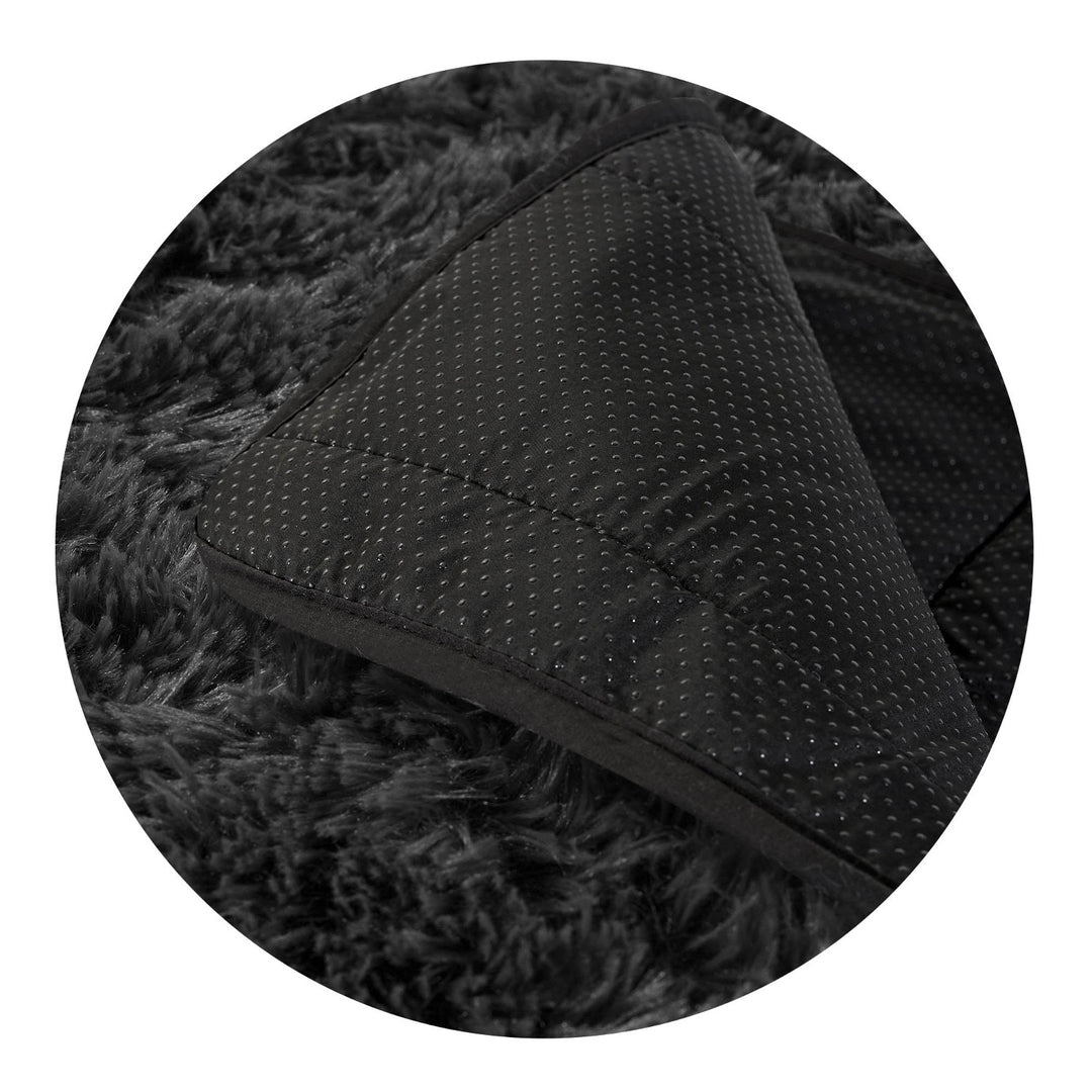 Tappeto Shaggy a pelo corto, antiscivolo, 160 x 220 cm, nero, DYWSHA120/160CZA