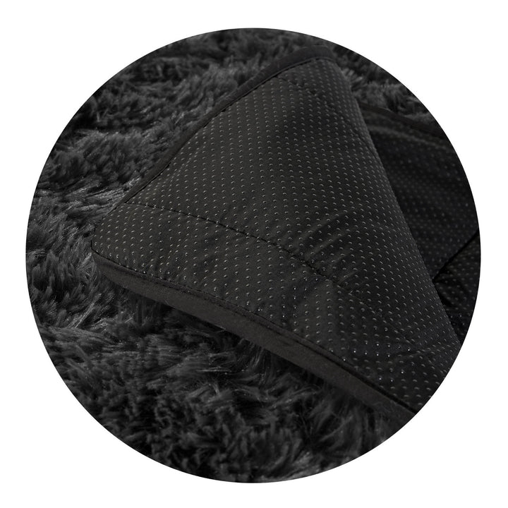 Tappeto Shaggy a pelo corto, antiscivolo, 160 x 220 cm, nero, DYWSHA120/160CZA