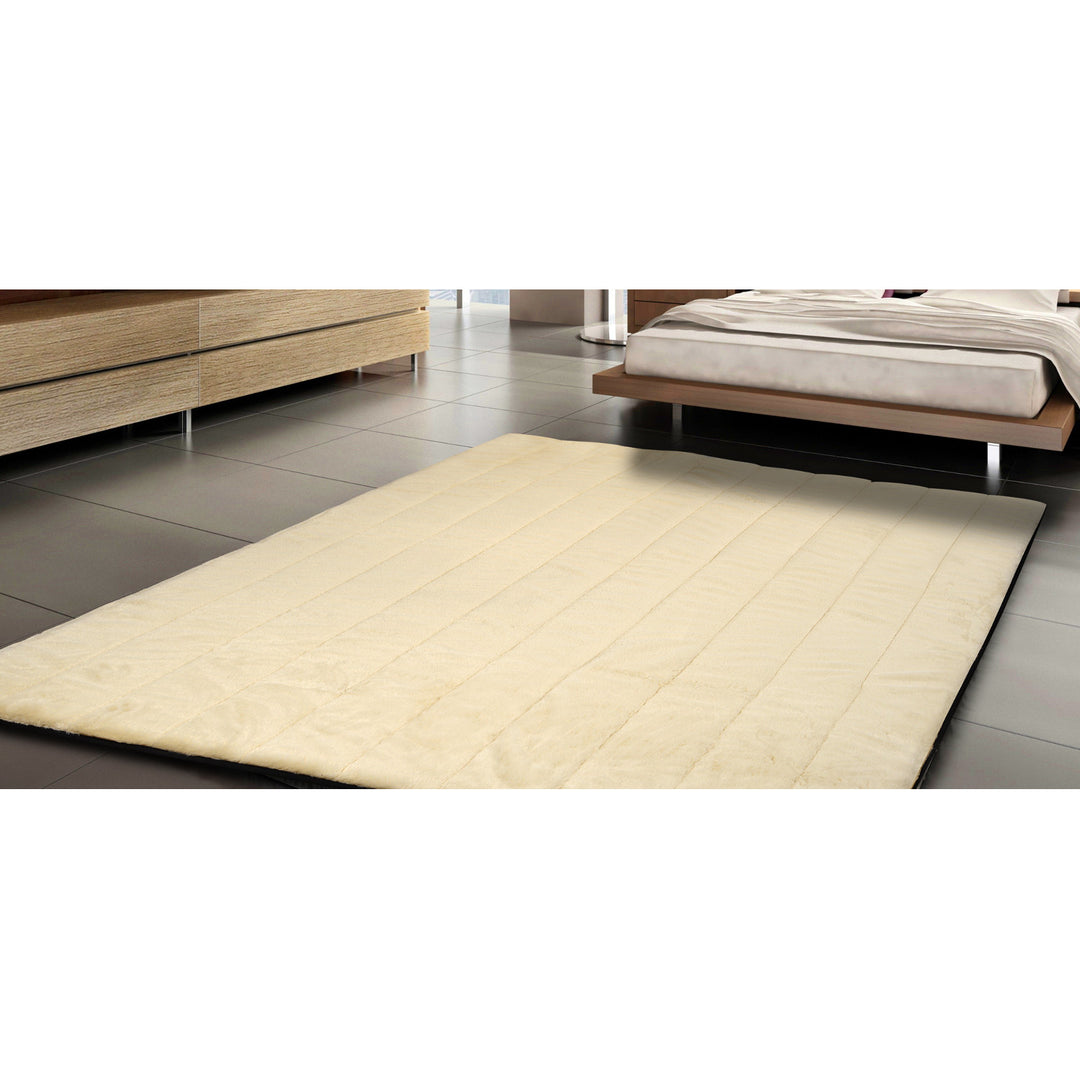 Tappeto Rabbit, finta pelliccia di coniglio, antiscivolo, 120 x 160 cm, beige, DYWRAB120/160BEZ