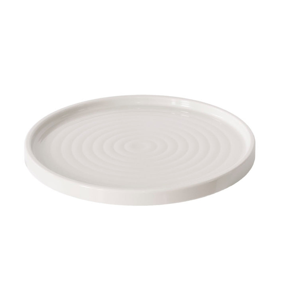 Tavolo Branq, rotondo, con cesto portaoggetti, bianco, Zen 1850