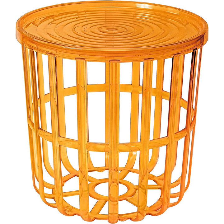 Tavolo Branq, rotondo, con cesto portaoggetti, miele, Zen 1850