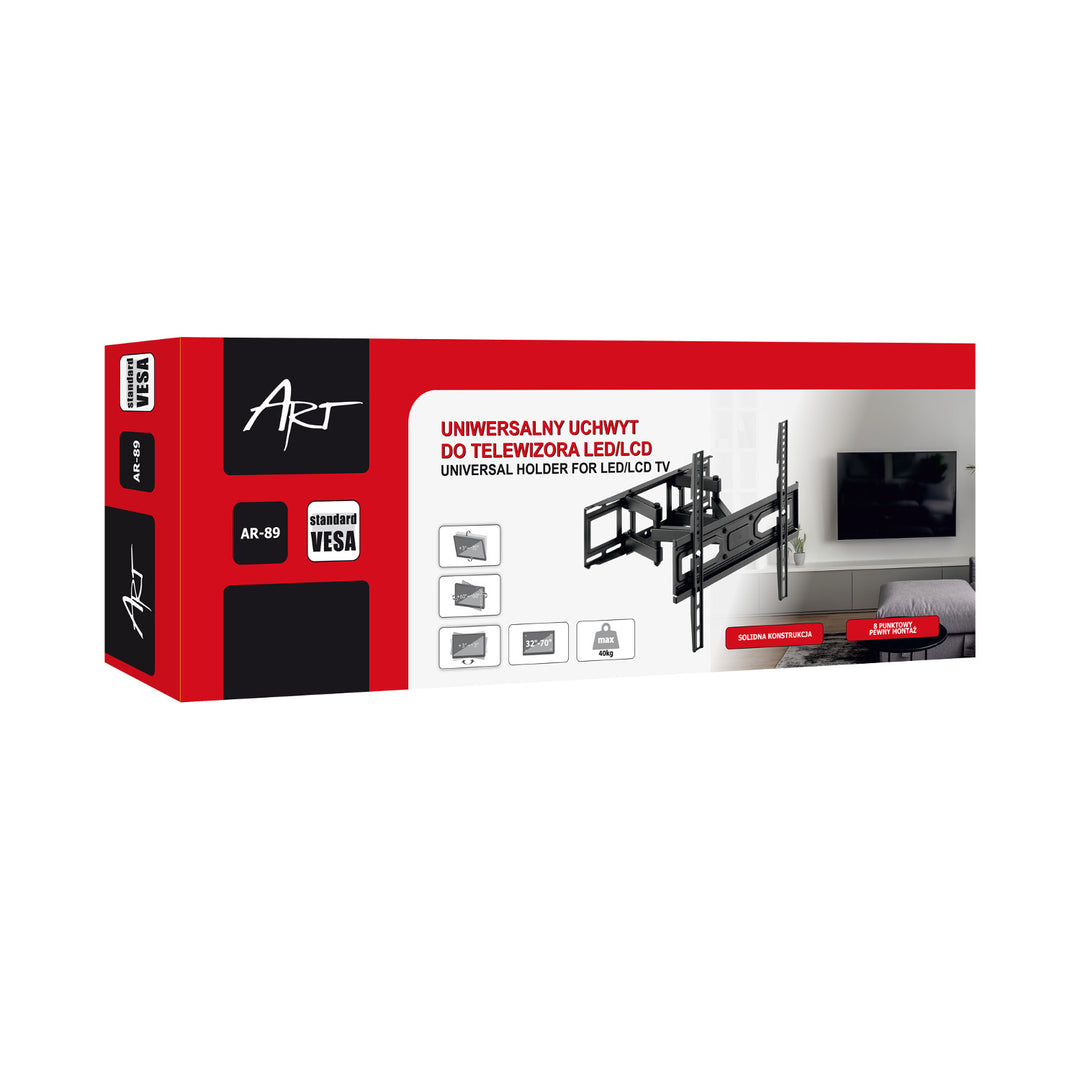 ART Supporto TV, 32-70'', 40kg, nero, VESA 400x400, AR-89