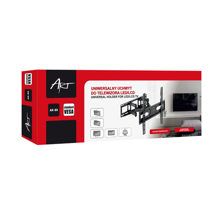 ART Supporto TV, 32-70'', 40kg, nero, VESA 400x400, AR-89