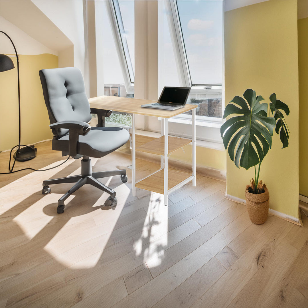 Maclean  MC-411 W Scrivania pieghevole loft max 150 kg dimensioni: 107x45x75cm, con piano, colore faggio chiaro