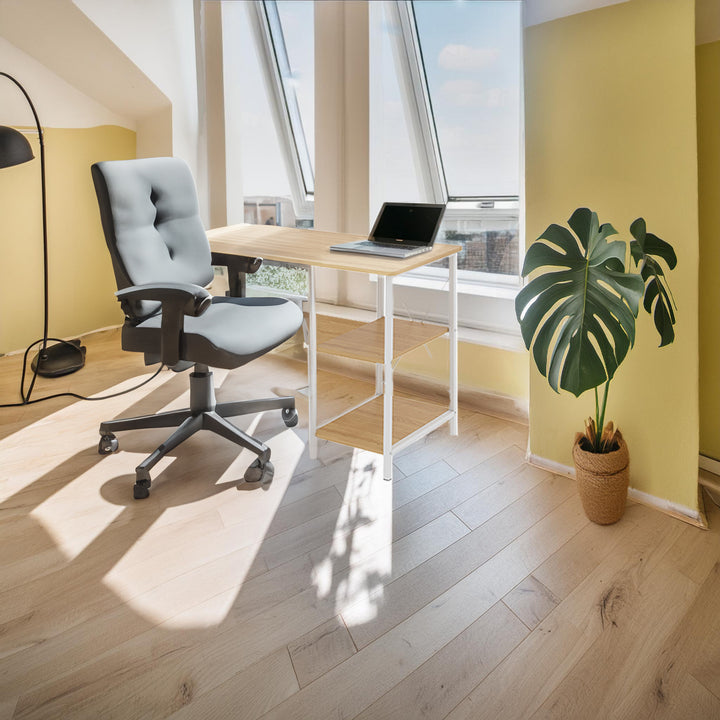 Maclean  MC-411 W Scrivania pieghevole loft max 150 kg dimensioni: 107x45x75cm, con piano, colore faggio chiaro