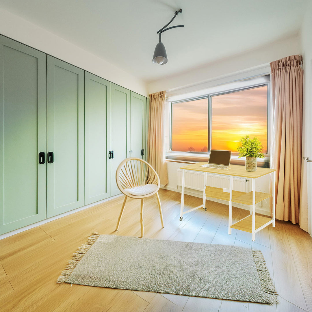 Maclean  MC-411 W Scrivania pieghevole loft max 150 kg dimensioni: 107x45x75cm, con piano, colore faggio chiaro