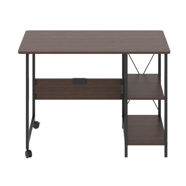 Maclean MC-411 W Scrivania pieghevole loft da 150 kg dimensioni: 107x45x75cm, con piano, colore noce scuro