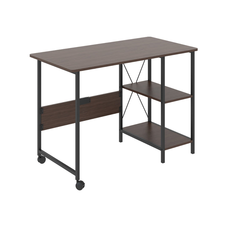 Maclean MC-411 W Scrivania pieghevole loft da 150 kg dimensioni: 107x45x75cm, con piano, colore noce scuro