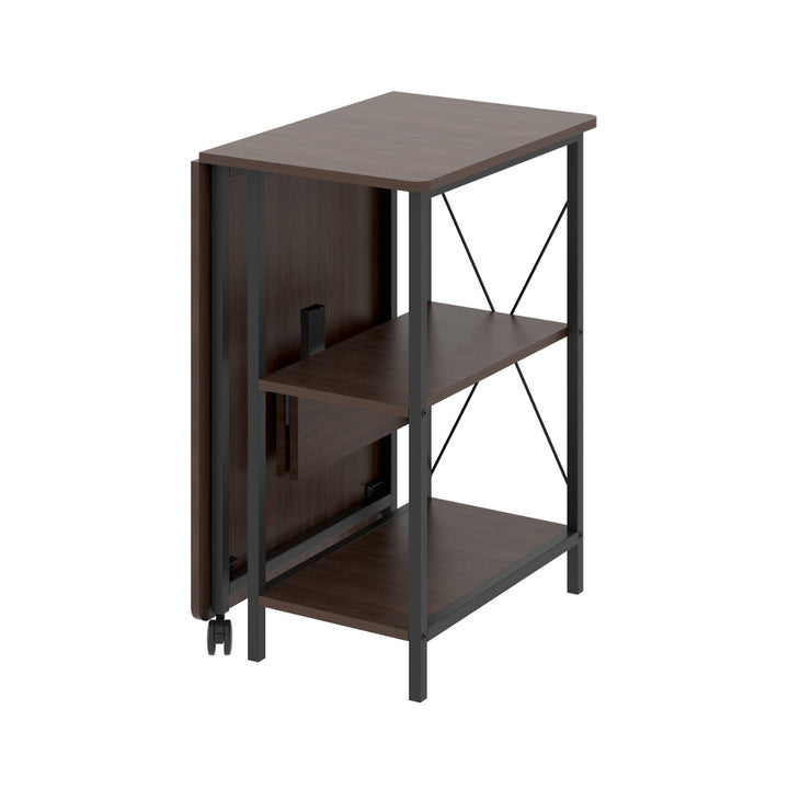 Maclean MC-411 W Scrivania pieghevole loft da 150 kg dimensioni: 107x45x75cm, con piano, colore noce scuro