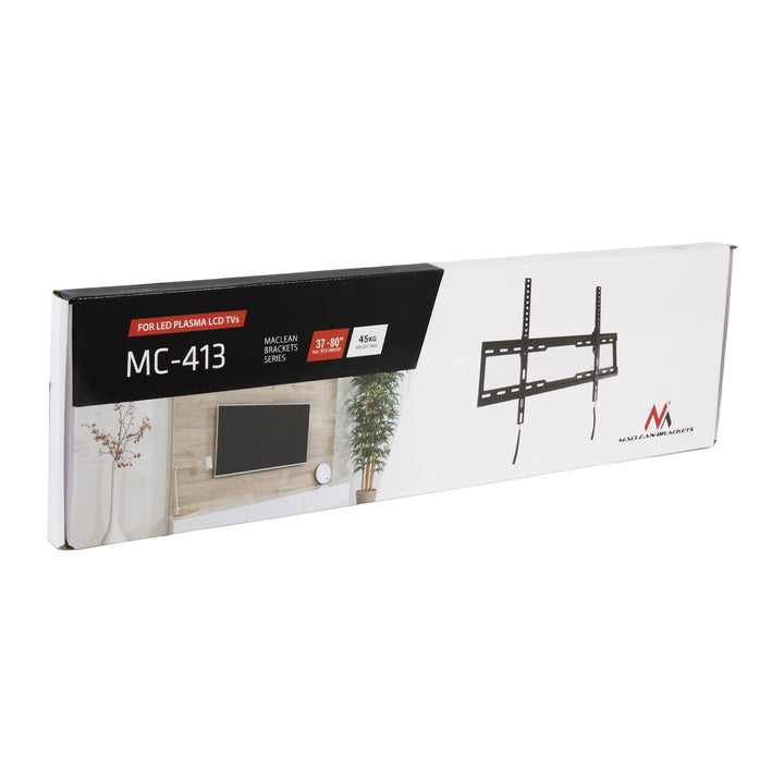 Supporto TV Maclean, max VESA 600x400, 32-80", 45 kg, regolazione dell'inclinazione +0°~-10°, MC-413