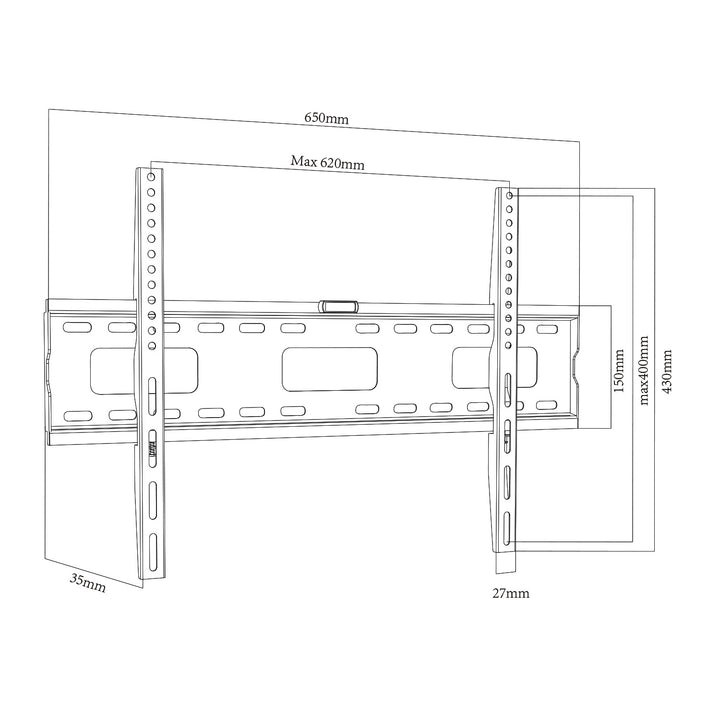 Maclean Supporto da parete per TV , max VESA 600x400, 32-100", 80kg, MC-419