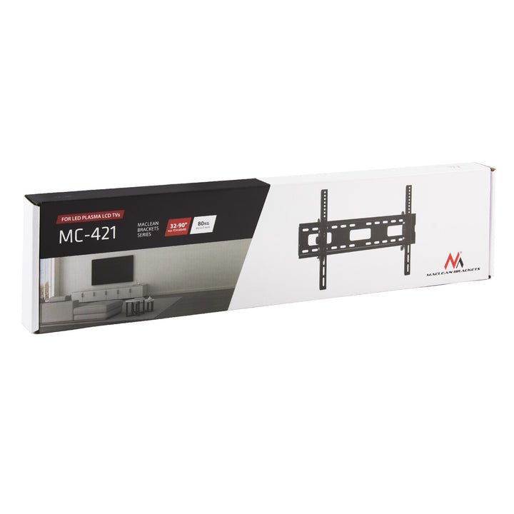 Supporto TV Maclean, max VESA 600x400, 32-90", 80kg, regolazione dell'inclinazione +15°~-15°, MC-421