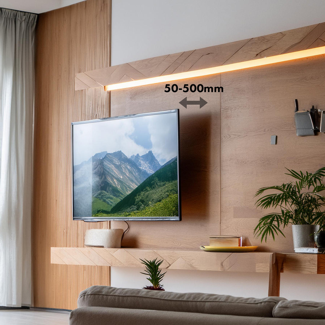 Supporto TV Maclean, VESA max 800x600, 43-100", 80 kg, regolazione angolo orizzontale e verticale, doppio braccio, 50-500 mm, nero, MC-423