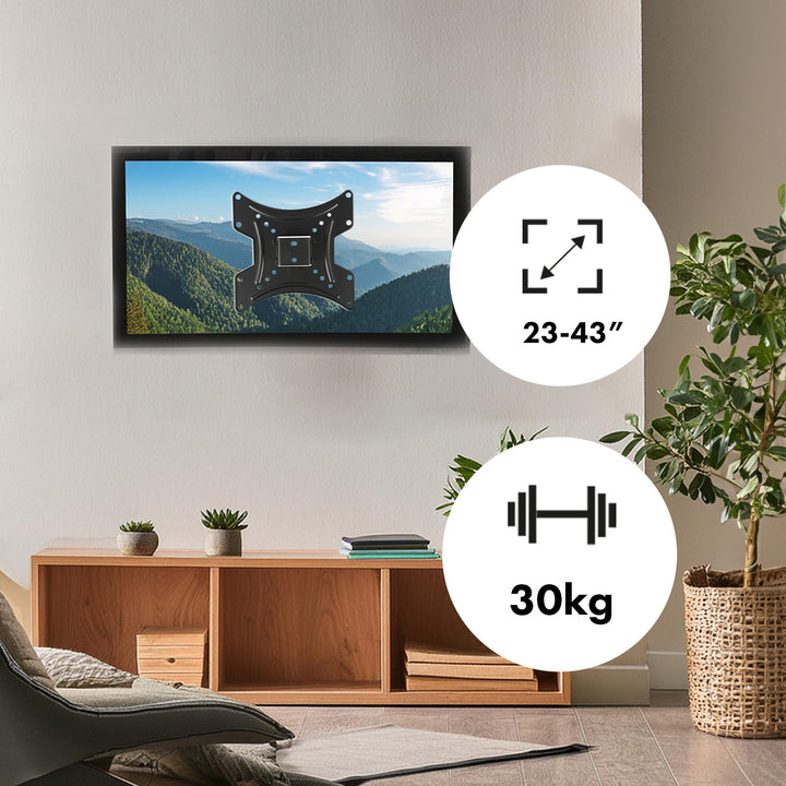 Staffa Maclean per TV o monitor da parete, max. VESA 200x200, 23-43", 30 kg, nero, MC-414