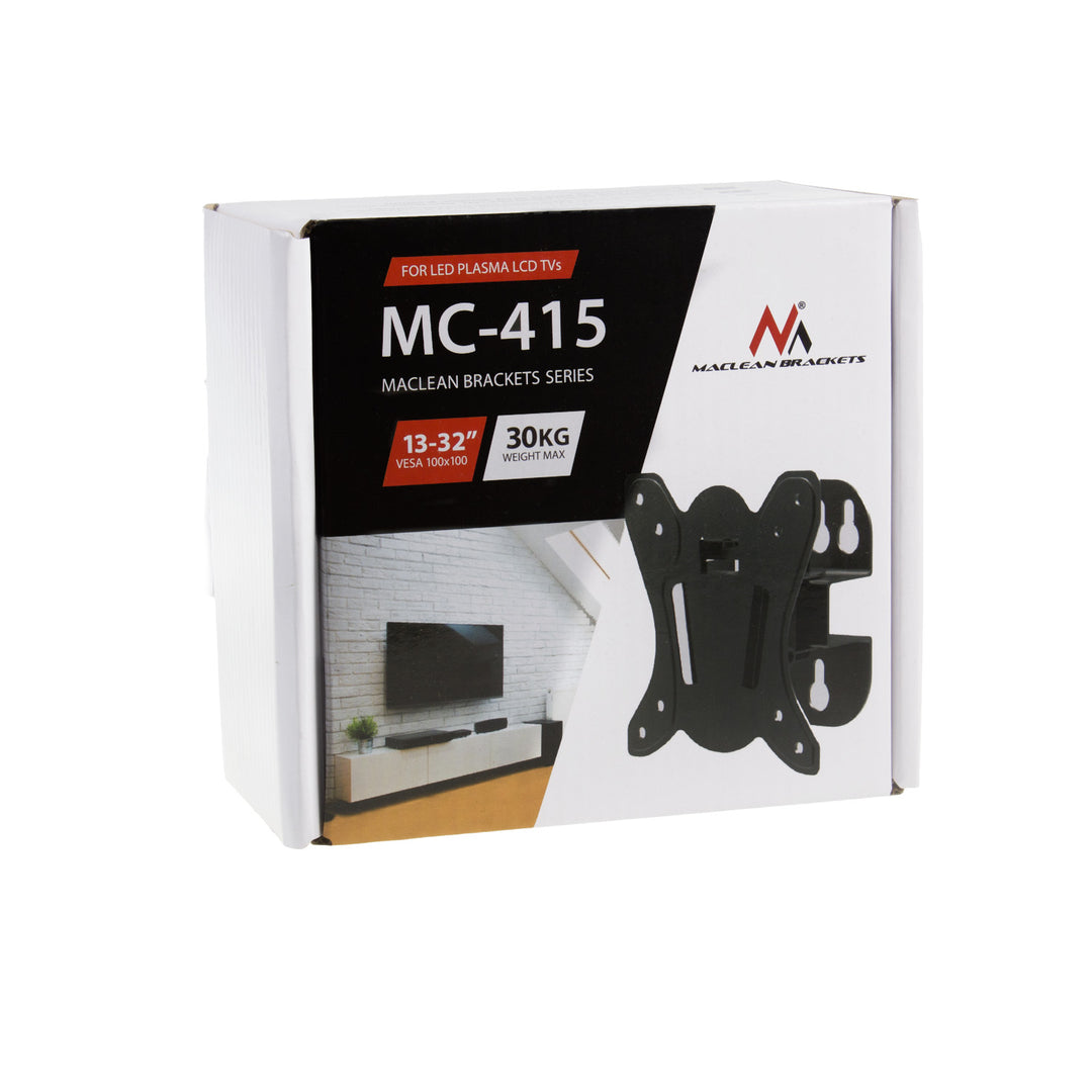 Staffa Maclean per TV o monitor, max. VESA 100x100, 13-32", 30 kg, nero, MC-415