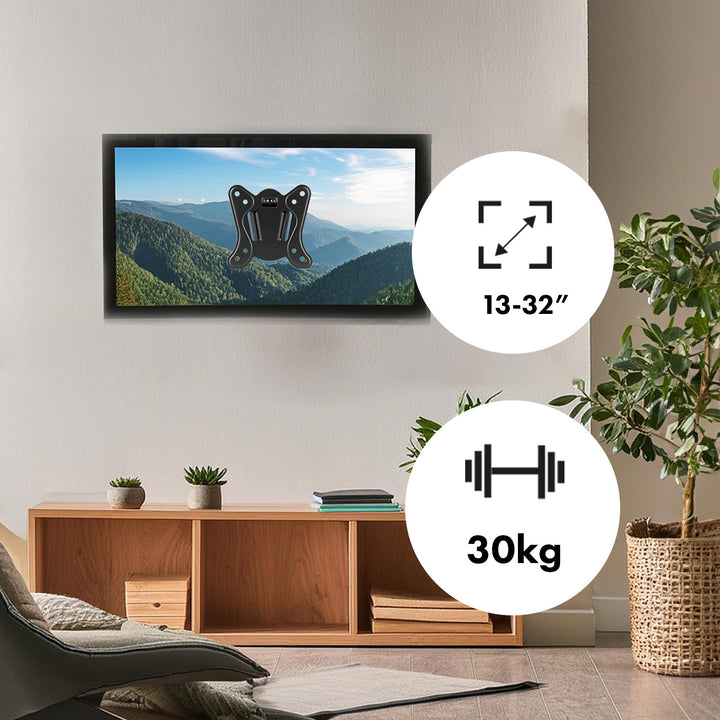 Staffa Maclean per TV o monitor da parete, max. VESA 100x100, 13-32", 30 kg, nero, MC-416